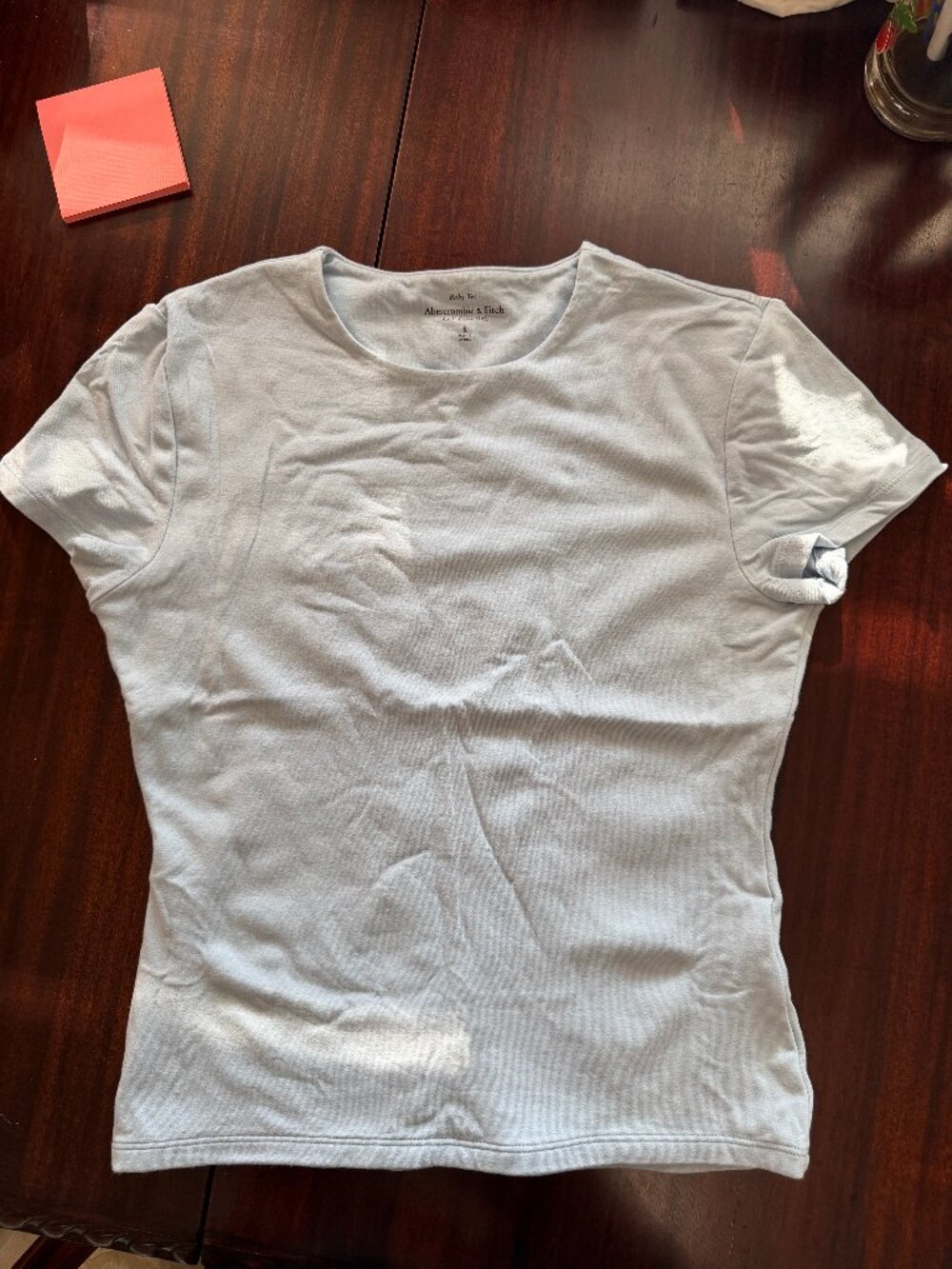 Abercrombie & Fitch A&F Essentials Baby Tee Light Blue Size Small